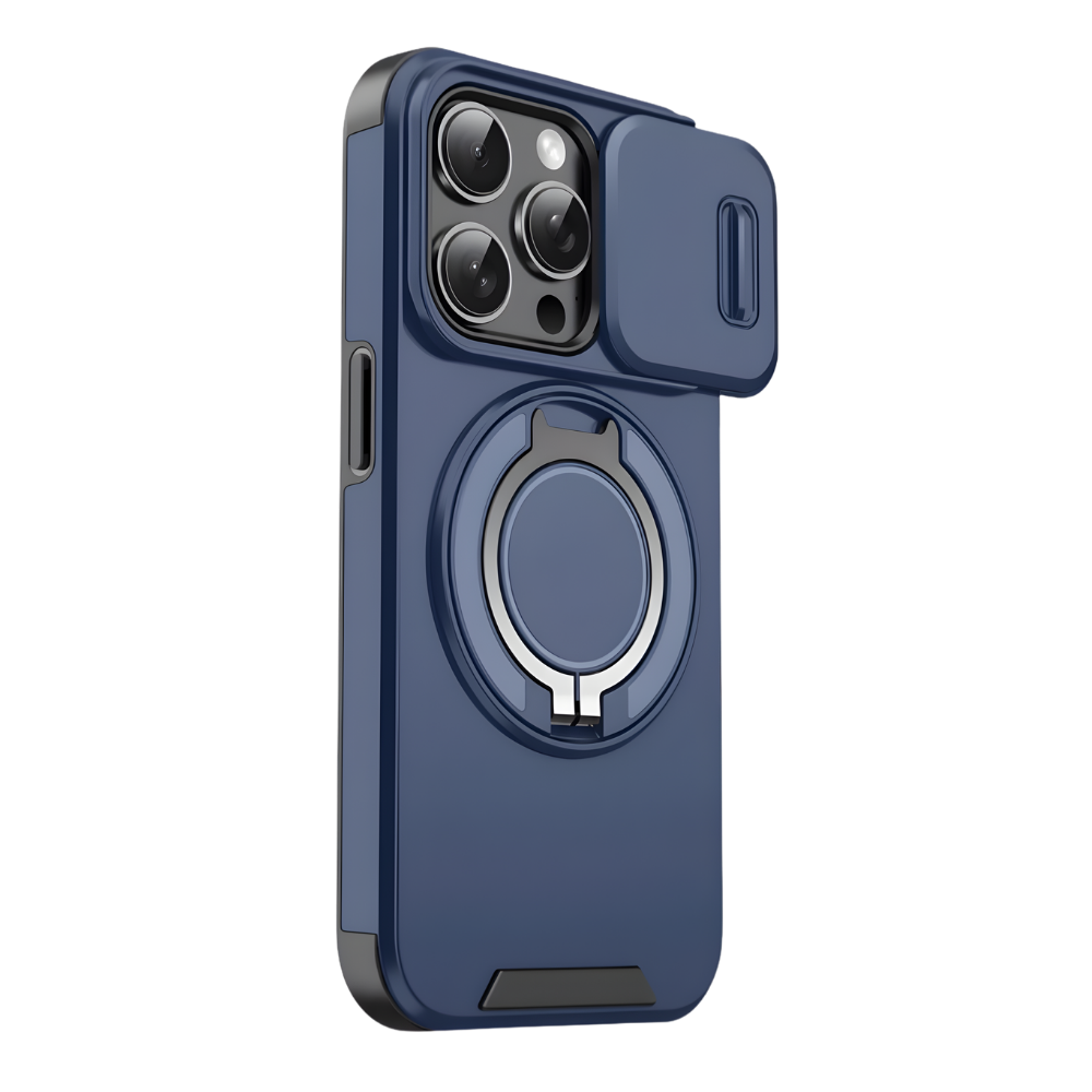 Coque magnétique pour iPhone -Bleu - Ozerty