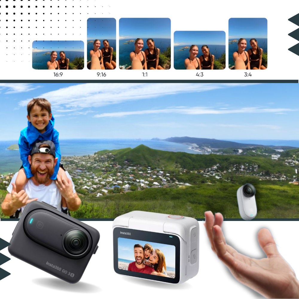 Caméra Insta 360 mains libres à montage magnétique - Ozerty