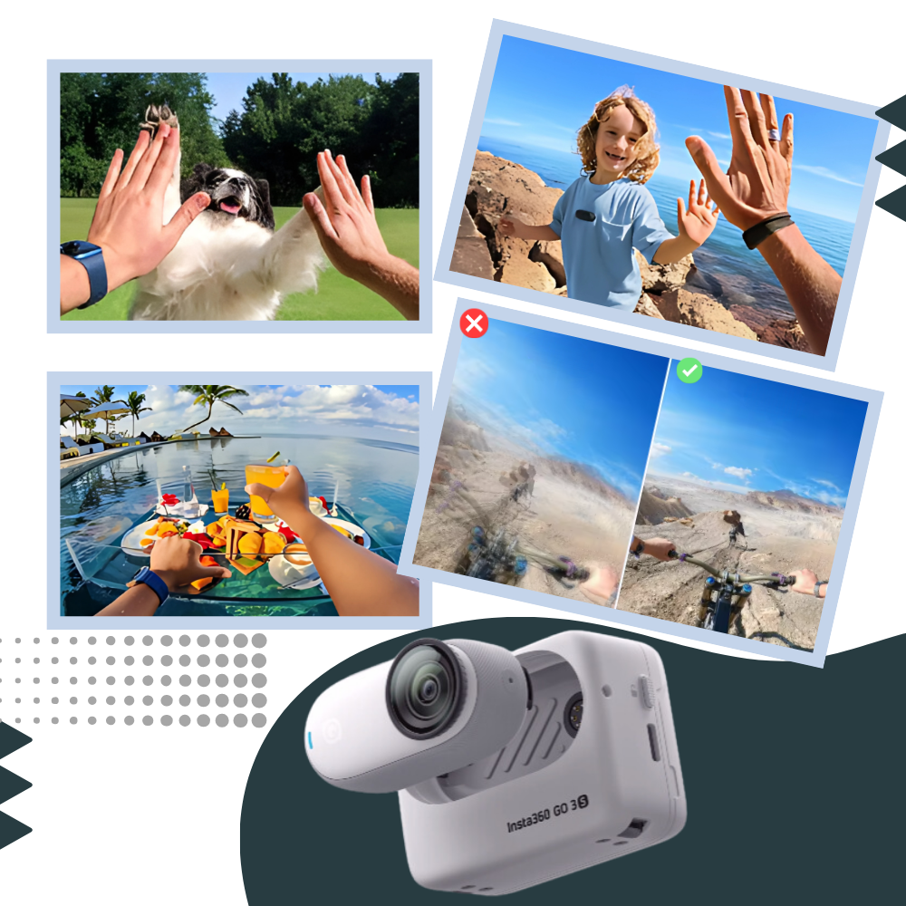 Caméra Insta 360 mains libres à montage magnétique - Ozerty
