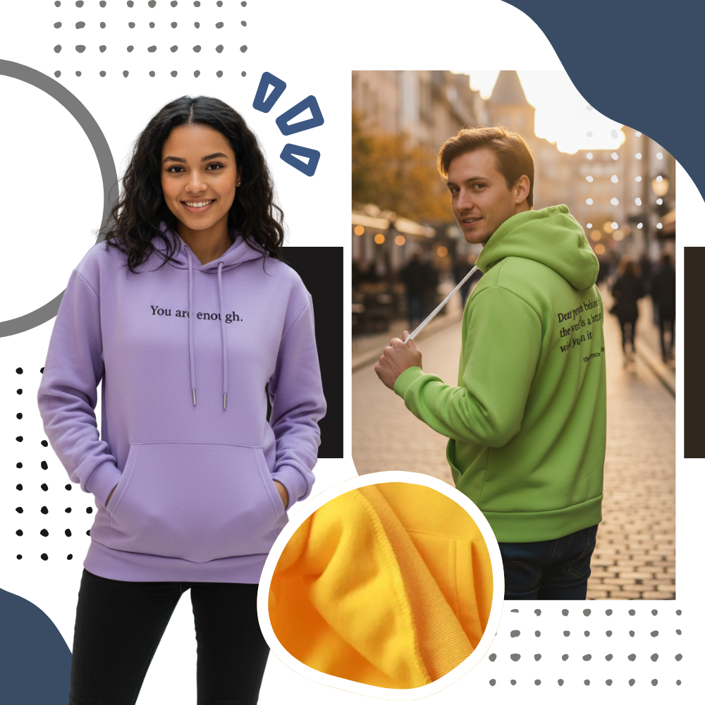 Sweat à capuche oversize pour femmes avec message motivant - Ozerty
