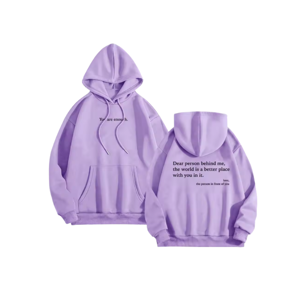Sweat à capuche oversize pour femmes avec message motivant -Violet - Ozerty