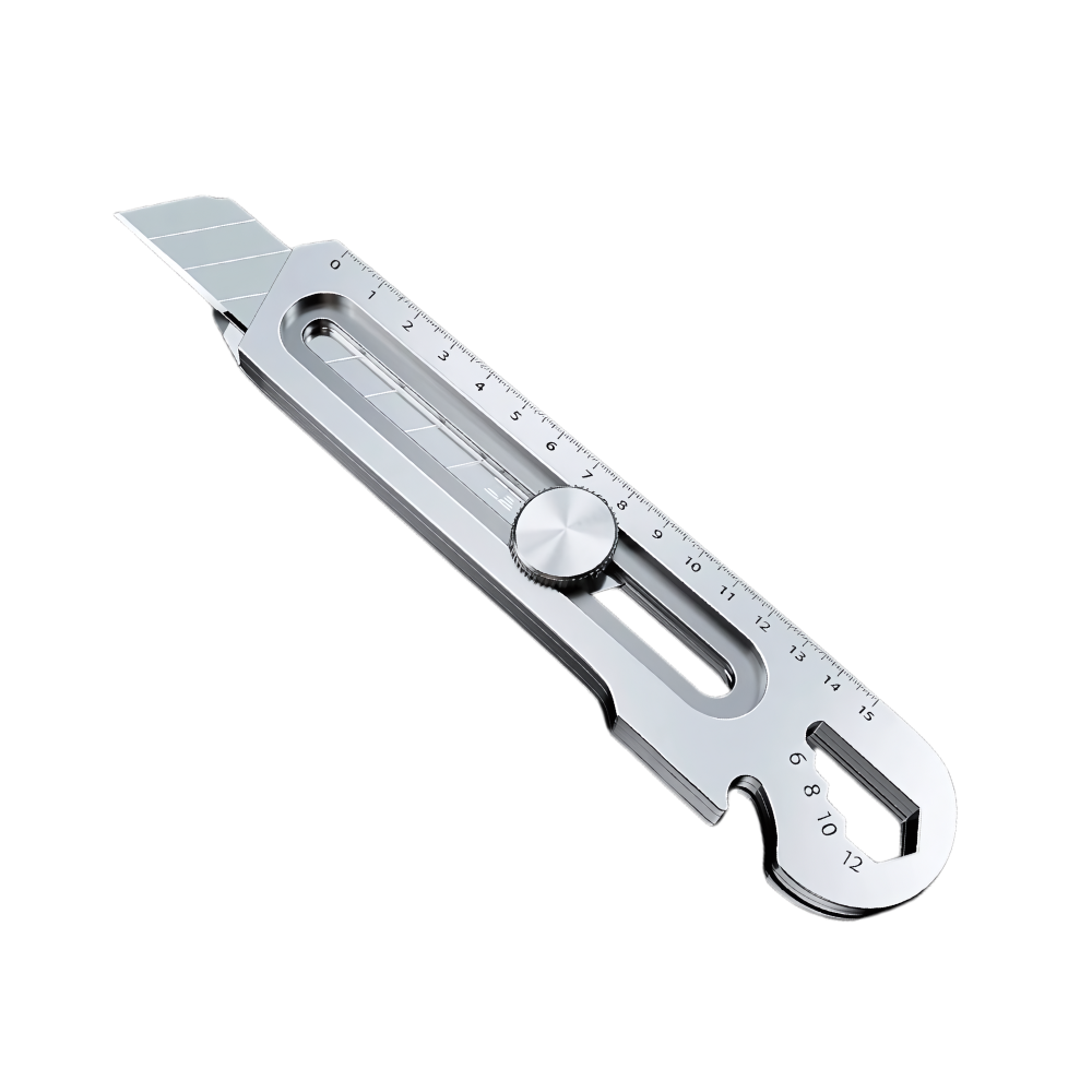 Cutter rétractable polyvalent
-Argent - Ozerty