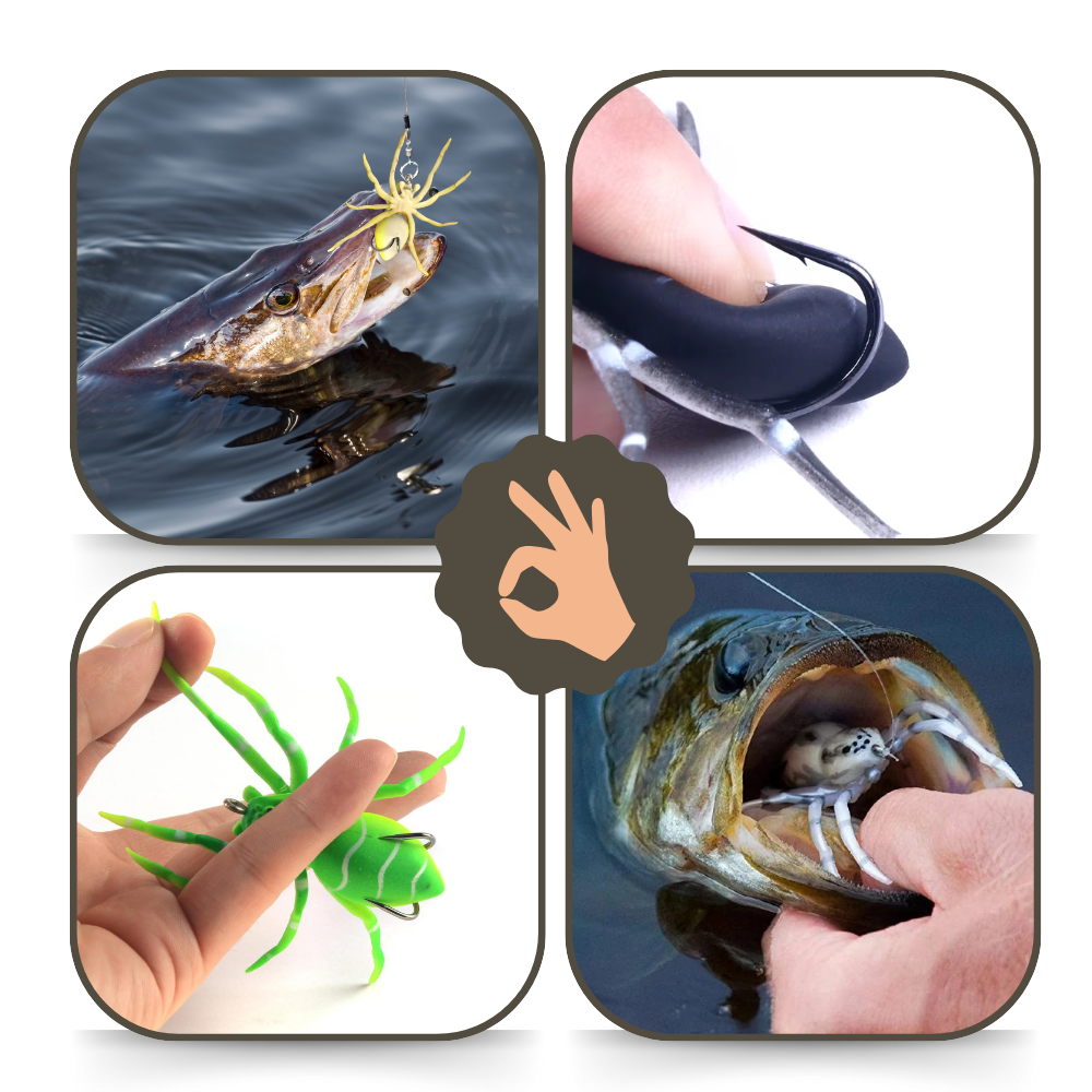 Appât de pêche en forme d'araignée à mouvements naturels
- Ozerty