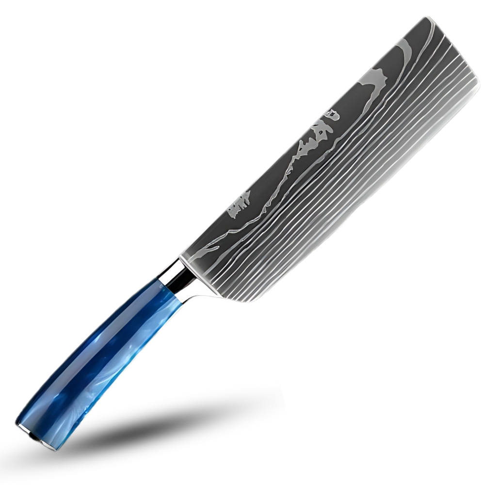 Couteaux japonais bleu océan
-Nakiri - Couteau de boucher 17 cm - Ozerty