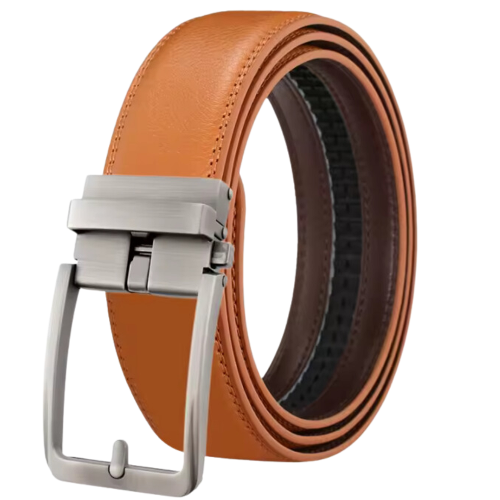 Ceinture automatique en cuir de vache -Marron clair - Ozerty