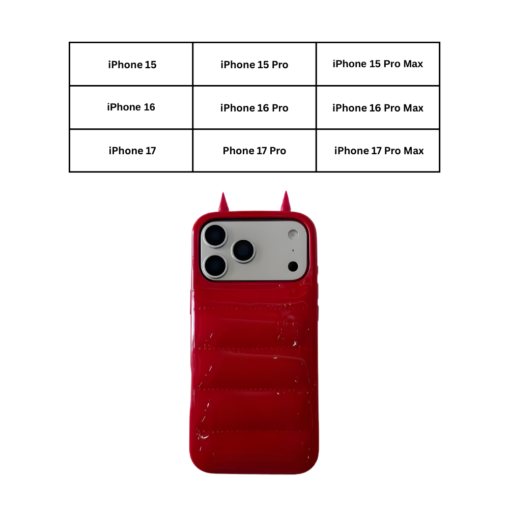 Coque téléphone matelassée à cornes Puffer Horn - Ozerty