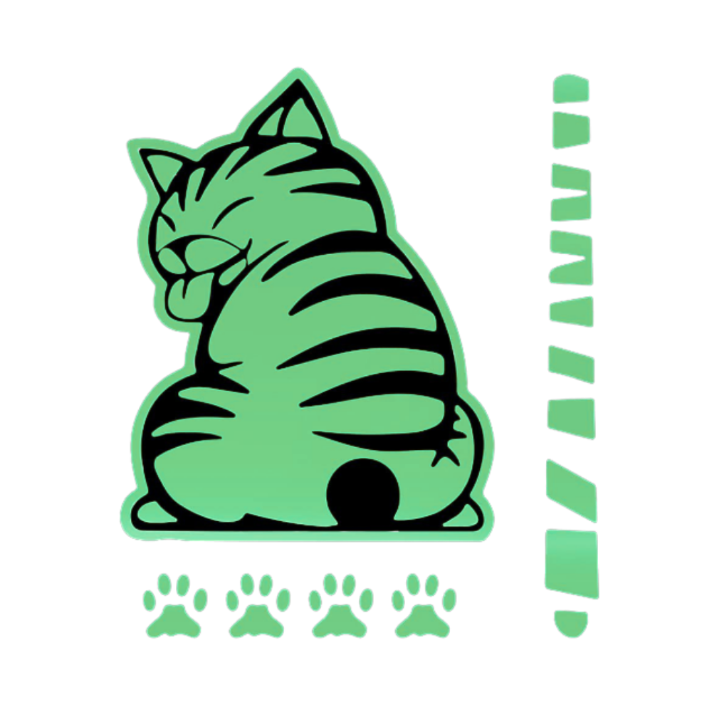 Autocollant pour essuie-glace chat espiègle -Vert clair - Ozerty
