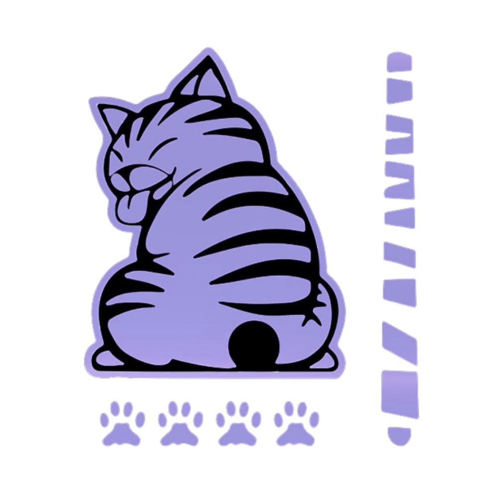 Autocollant pour essuie-glace chat espiègle -Violet - Ozerty