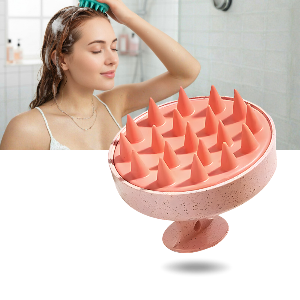 Brosse de massage en silicone pour le cuir chevelu - Ozerty
