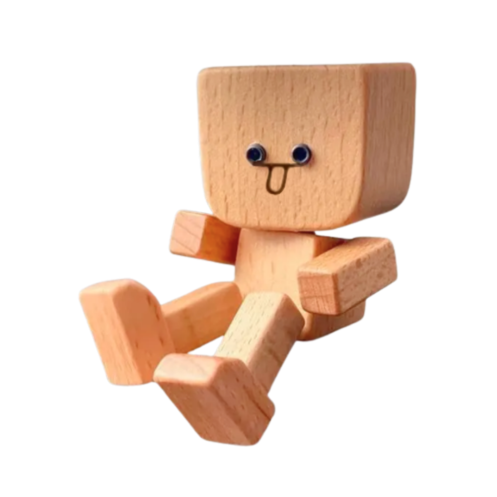 Figurine mobile d'homme en bois -Langue tirée - Ozerty