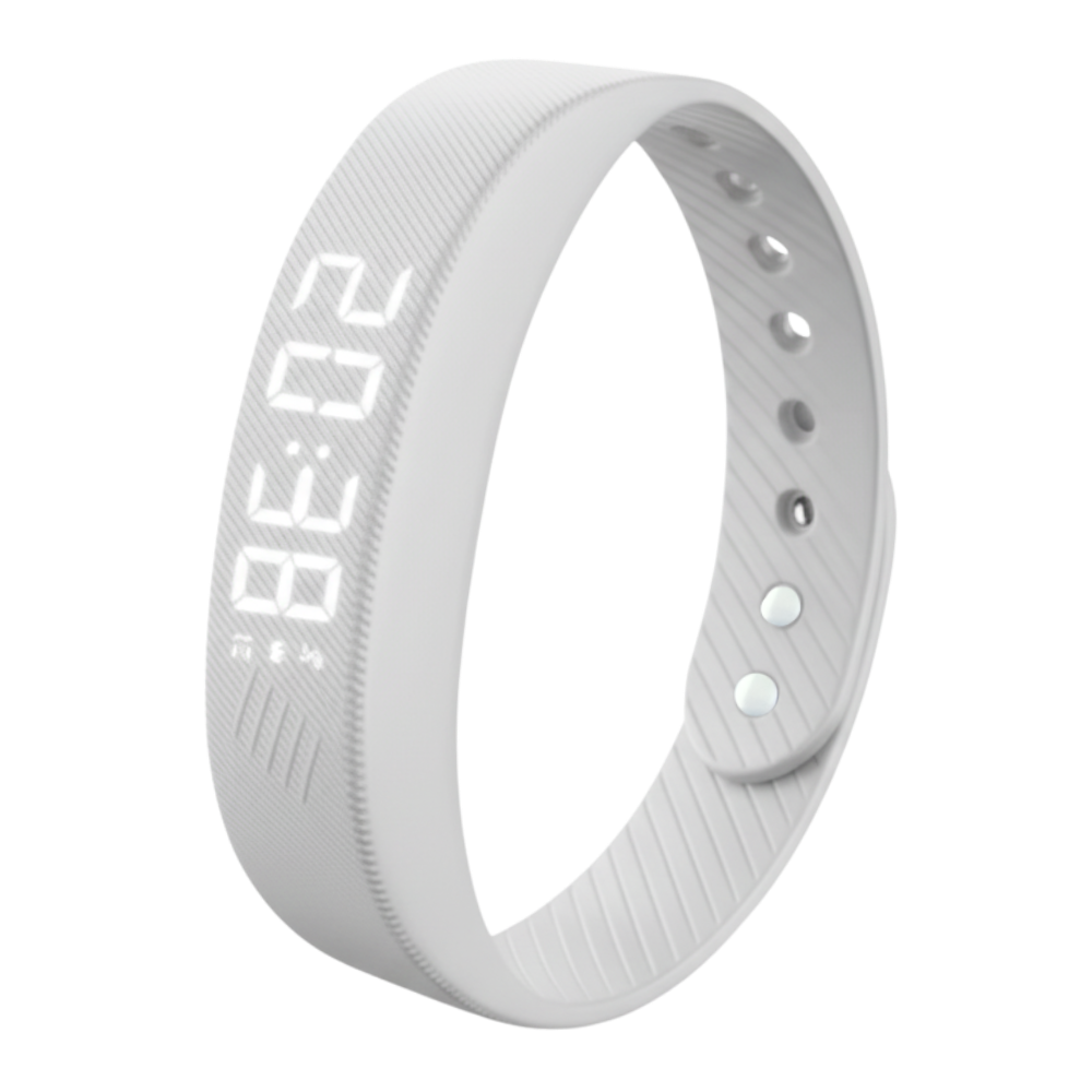 Réveil Bracelet silencieux -Blanc - Ozerty