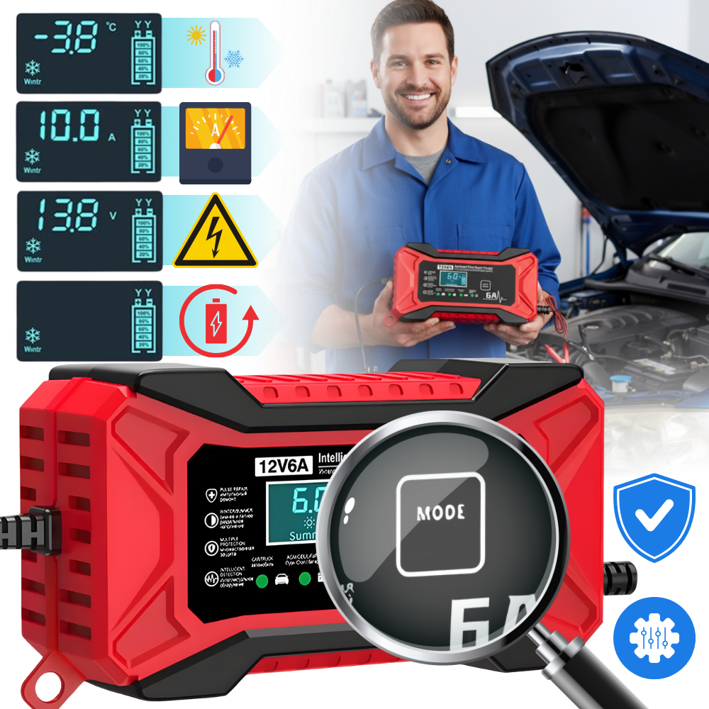 Chargeur de batterie intelligent 12 V pour véhicules - Ozerty