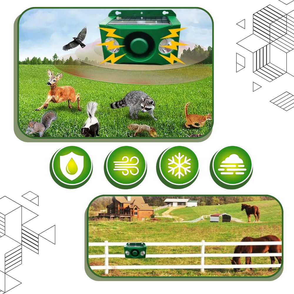 Répulsif solaire à détection de mouvement pour animaux - Ozerty