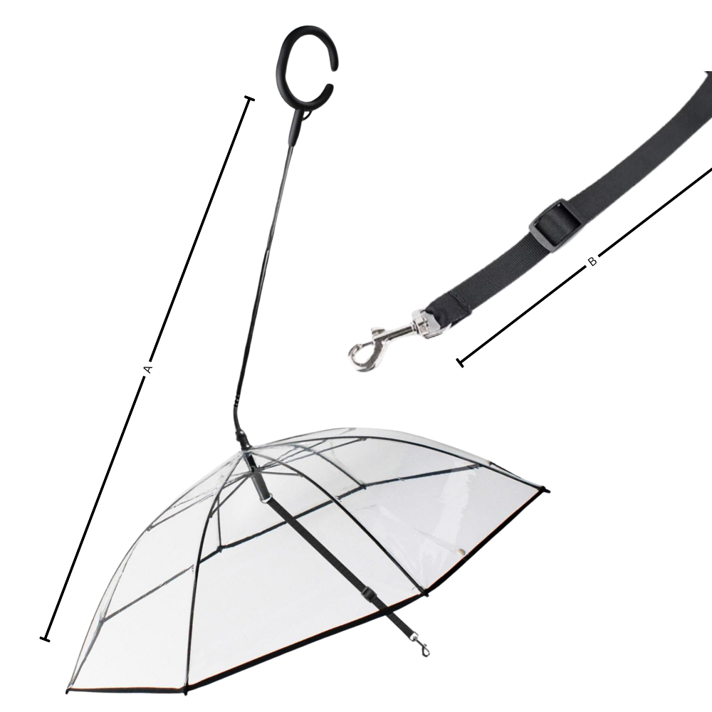 Laisse parapluie transparente pour chien - Ozerty