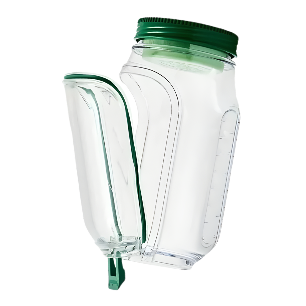 Bocal transparent à salade avec ouverture latérale - Ozerty