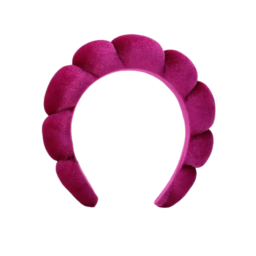 Bandeau en velours rembourré pour les soins de la peau -Framboise - Ozerty
