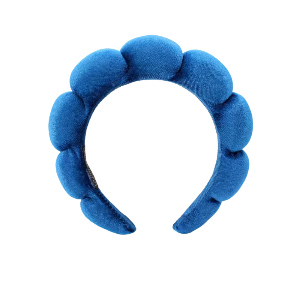 Bandeau en velours rembourré pour les soins de la peau -Bleu roi - Ozerty