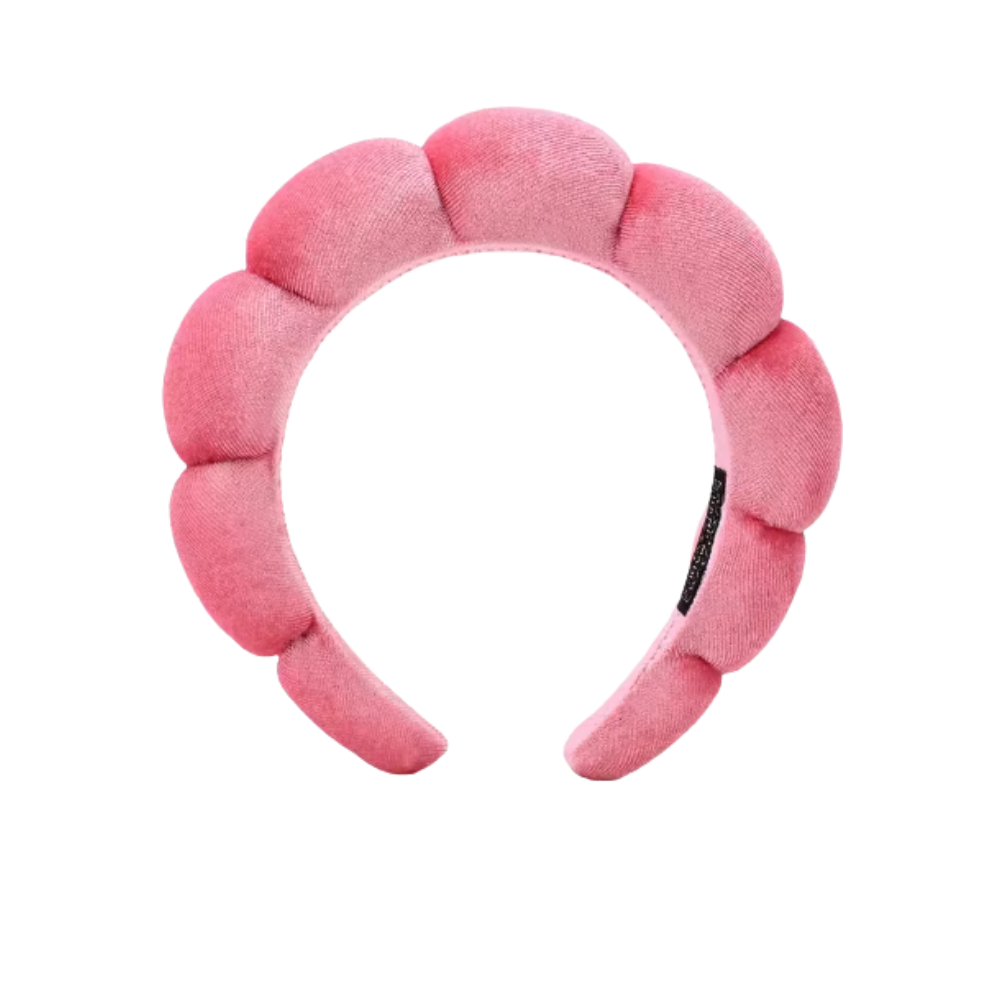Bandeau en velours rembourré pour les soins de la peau -Rose pastèque - Ozerty