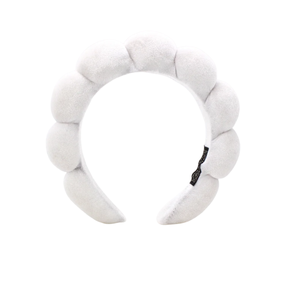 Bandeau en velours rembourré pour les soins de la peau -Blanc - Ozerty