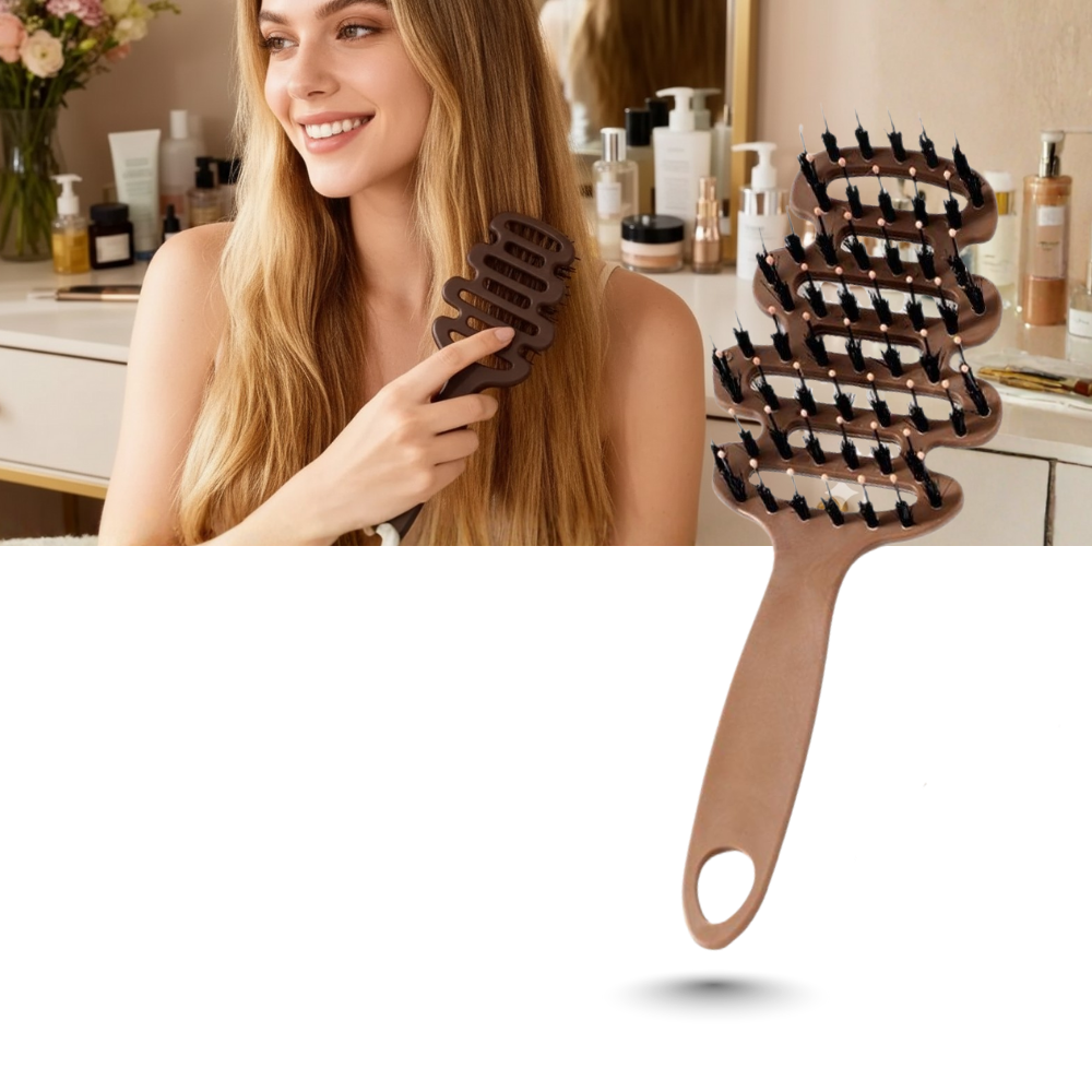 Brosse volumatrice en poils de sanglier - Ozerty