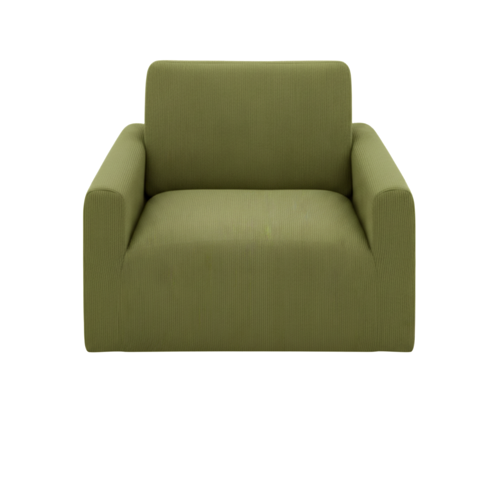 Housse de canapé en velours côtelé infroissable -Monobloc - Ozerty