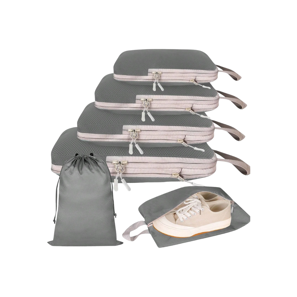 Sac de compression organisateur de bagages -Gris - Ozerty