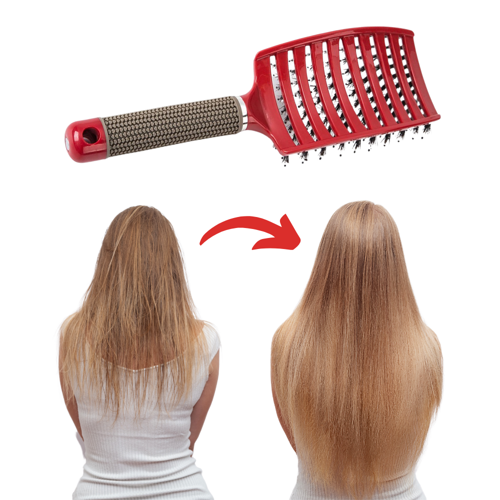 Brosse à cheveux massante en poils de sanglier - Ozerty