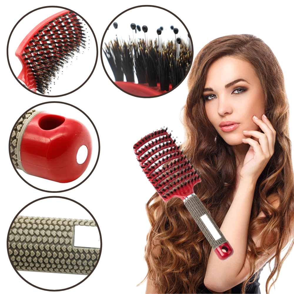 Brosse à cheveux massante en poils de sanglier - Ozerty