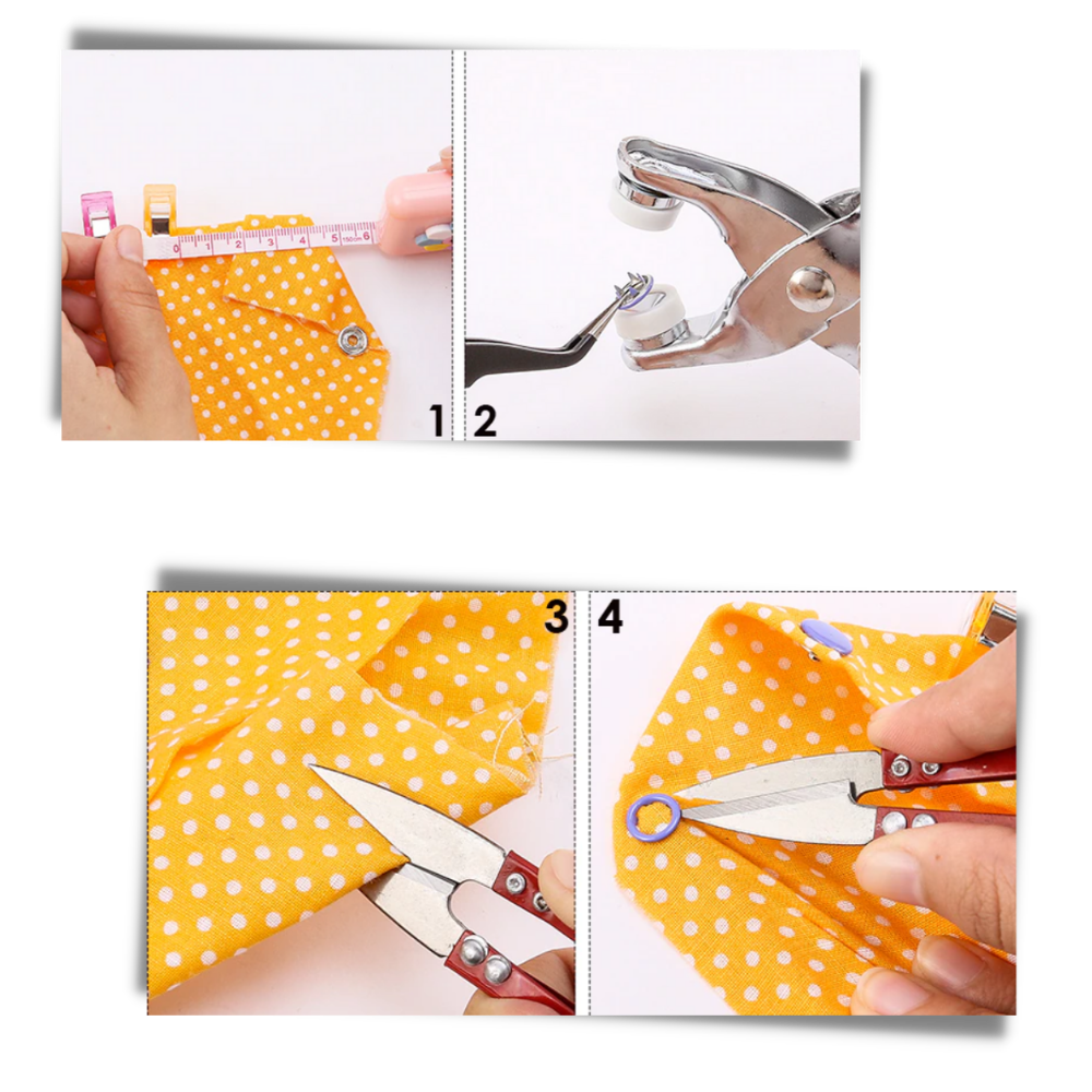 Pack de boutons de pression avec pince - Ozerty