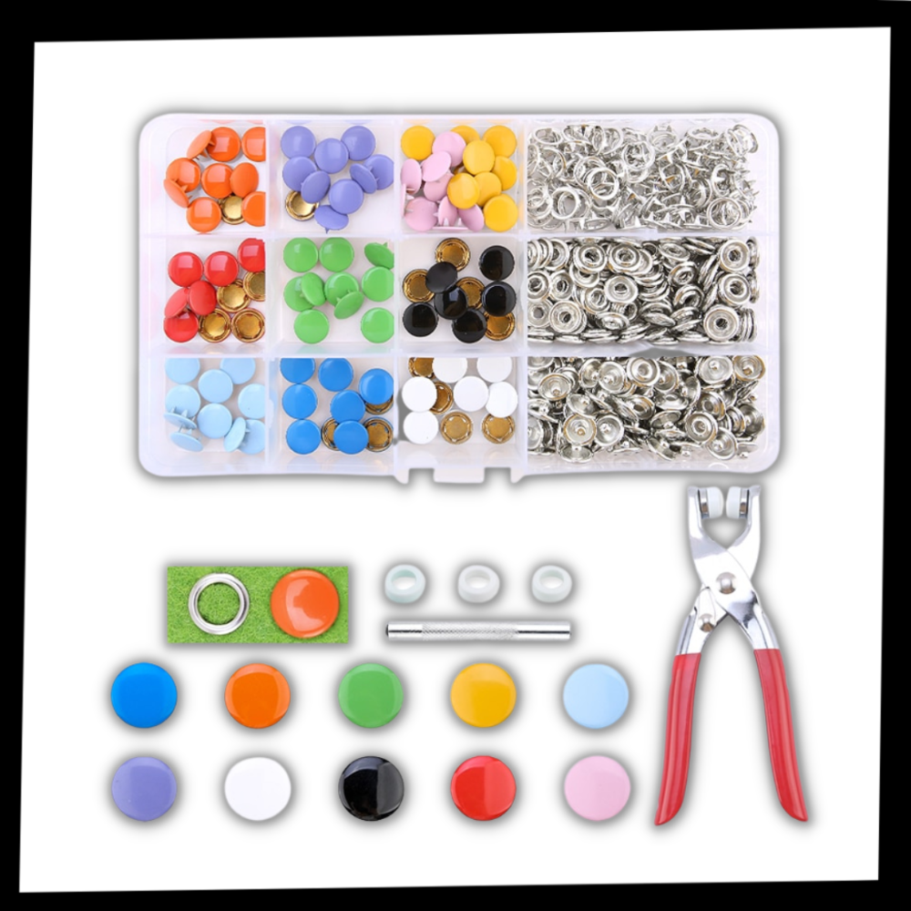 Pack de boutons de pression avec pince - Ozerty