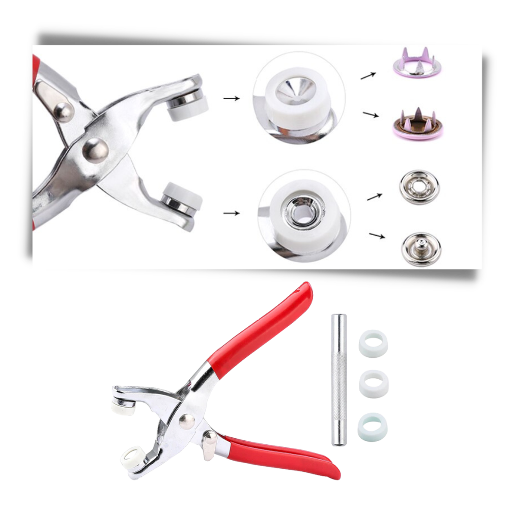 Pack de boutons de pression avec pince - Ozerty