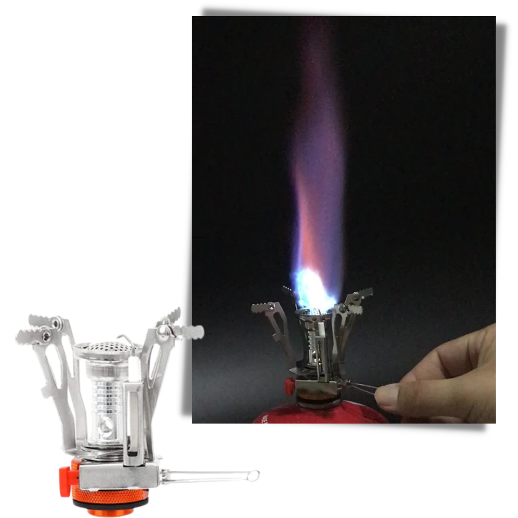 Mini réchaud de camping à gaz avec brûleur - Ozerty