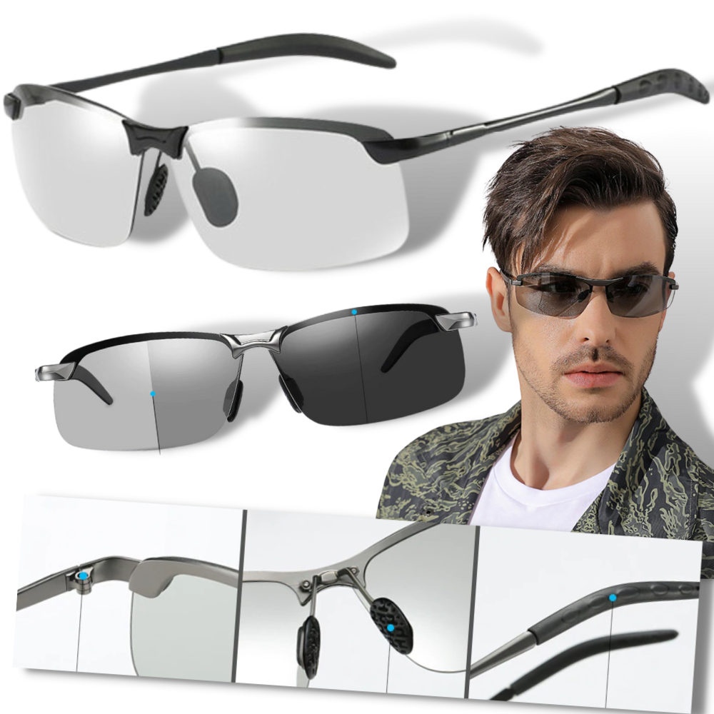 Lunettes de soleil UV photochromiques pour hommes - Ozerty