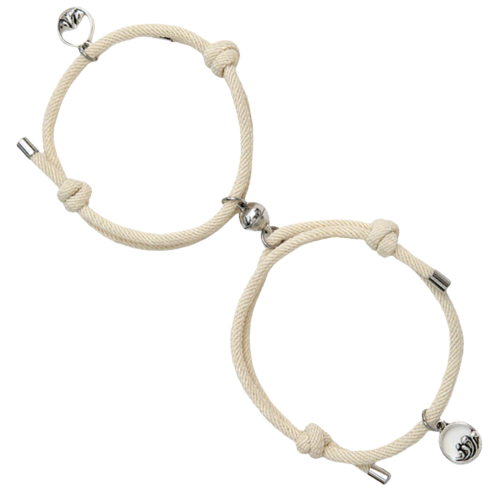 Lot de 2 bracelets magnétiques pour couples -Beige/ - Ozerty