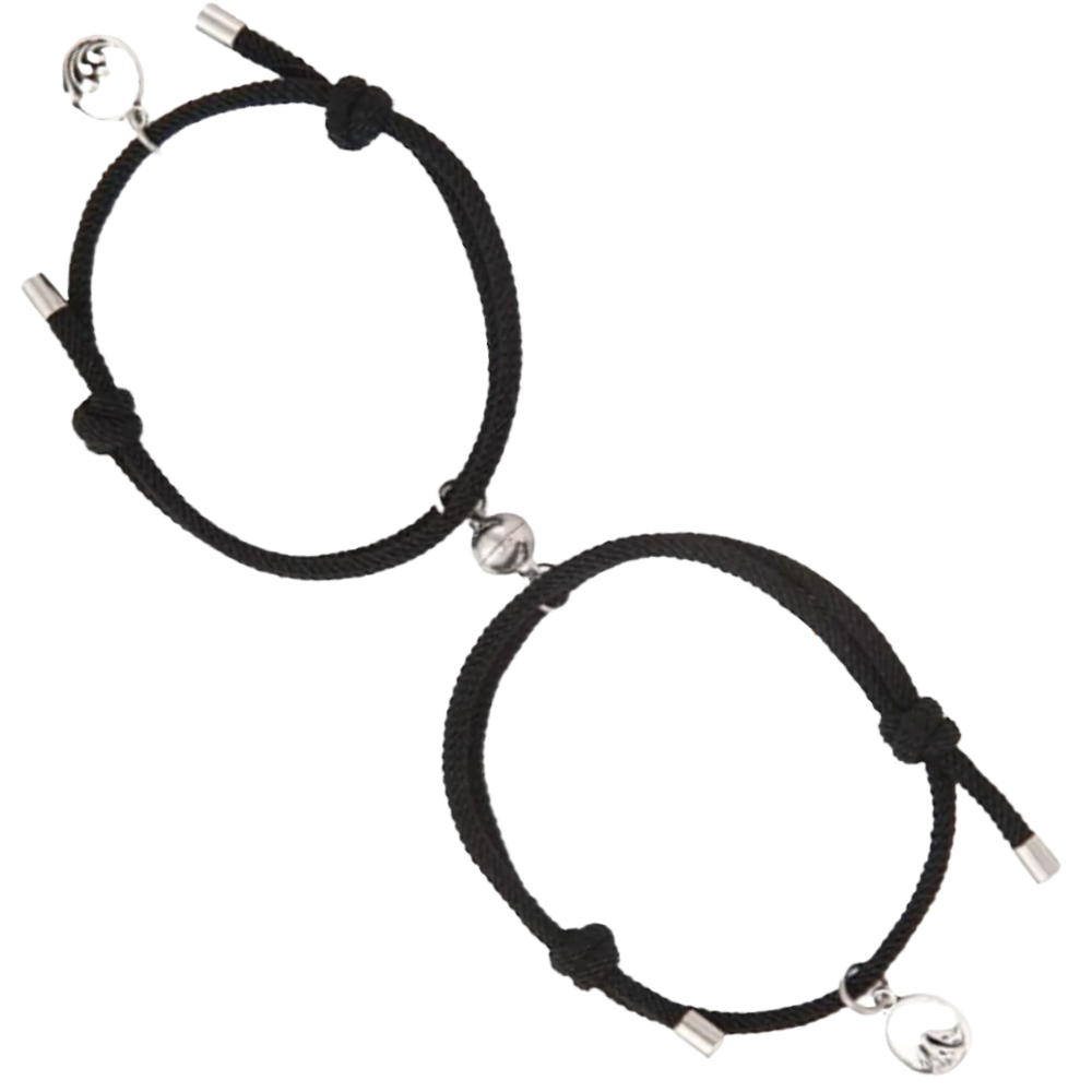Lot de 2 bracelets magnétiques pour couples -Noir/ - Ozerty