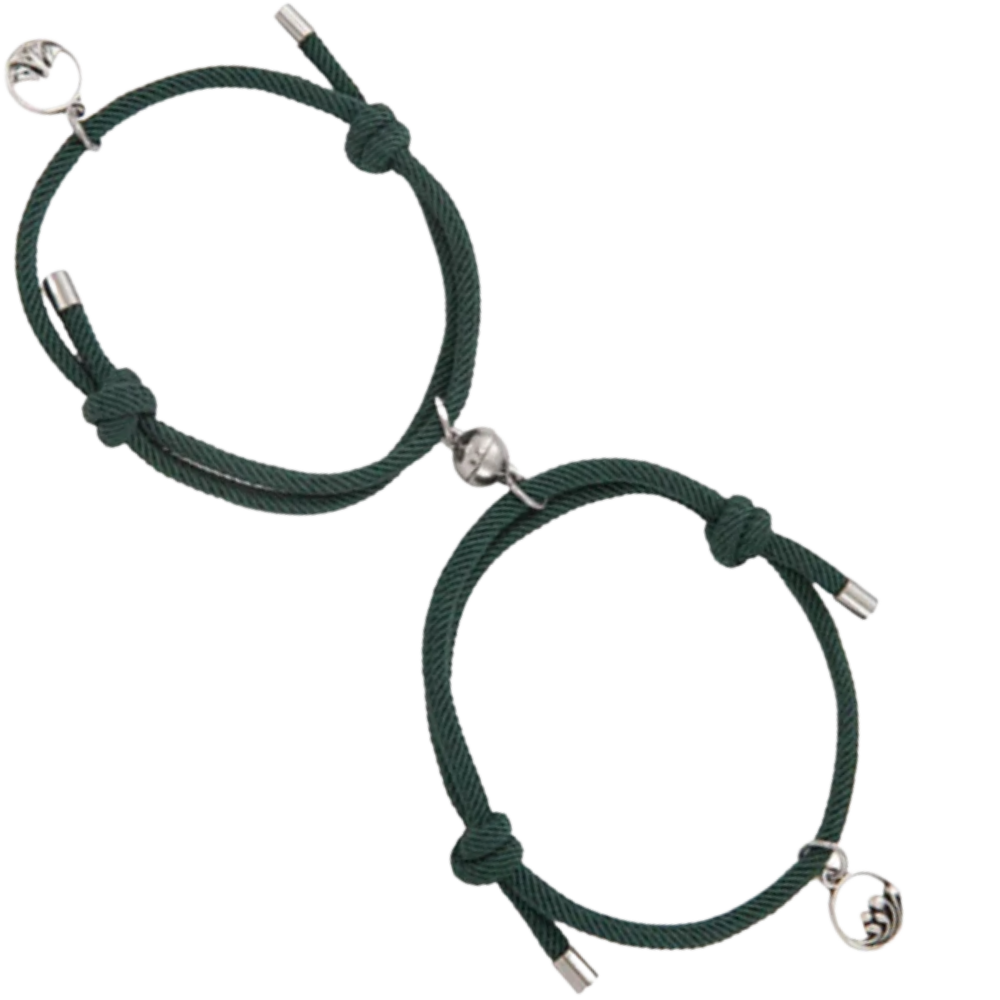Lot de 2 bracelets magnétiques pour couples -Vert/ - Ozerty