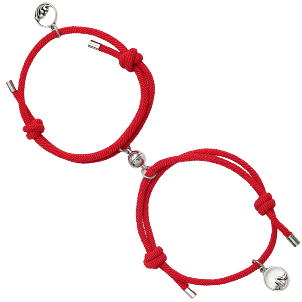 Lot de 2 bracelets magnétiques pour couples -Rouge/ - Ozerty