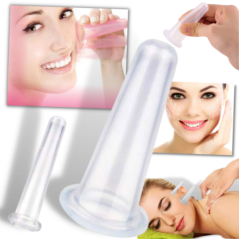 4 ventouses en silicone pour massage facial - Ozerty