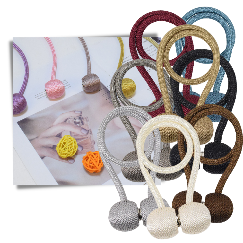 Lot de 2 attaches magnétiques pour rideaux - Ozerty