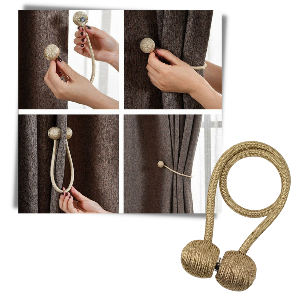 Lot de 2 attaches magnétiques pour rideaux - Ozerty