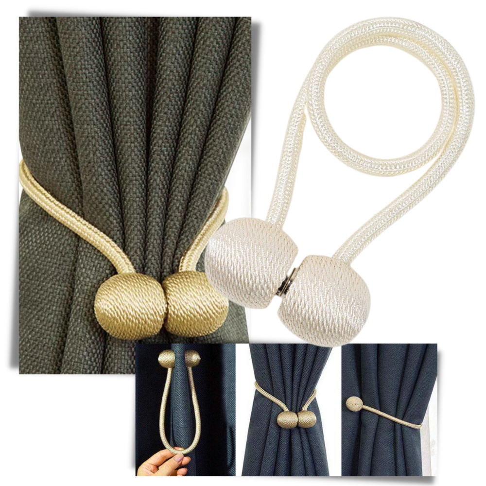 Lot de 2 attaches magnétiques pour rideaux - Ozerty
