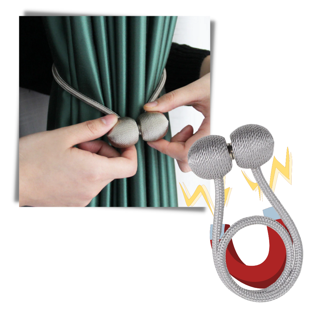 Lot de 2 attaches magnétiques pour rideaux - Ozerty