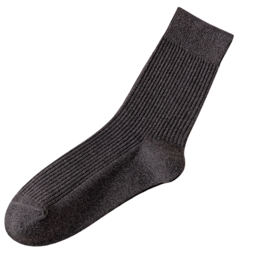 Chaussettes côtelées pour hommes (2 paires) -Gris foncé/ - Ozerty