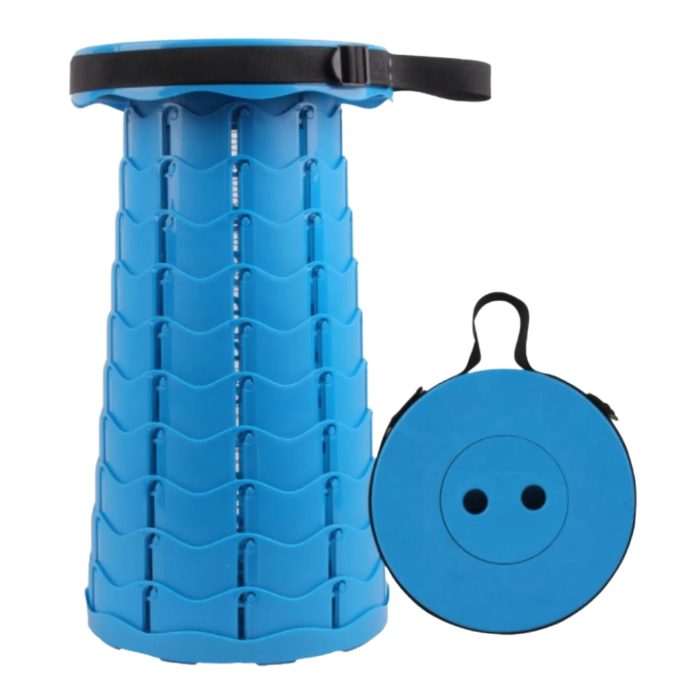 Tabouret rétractable portable -Bleu/ - Ozerty