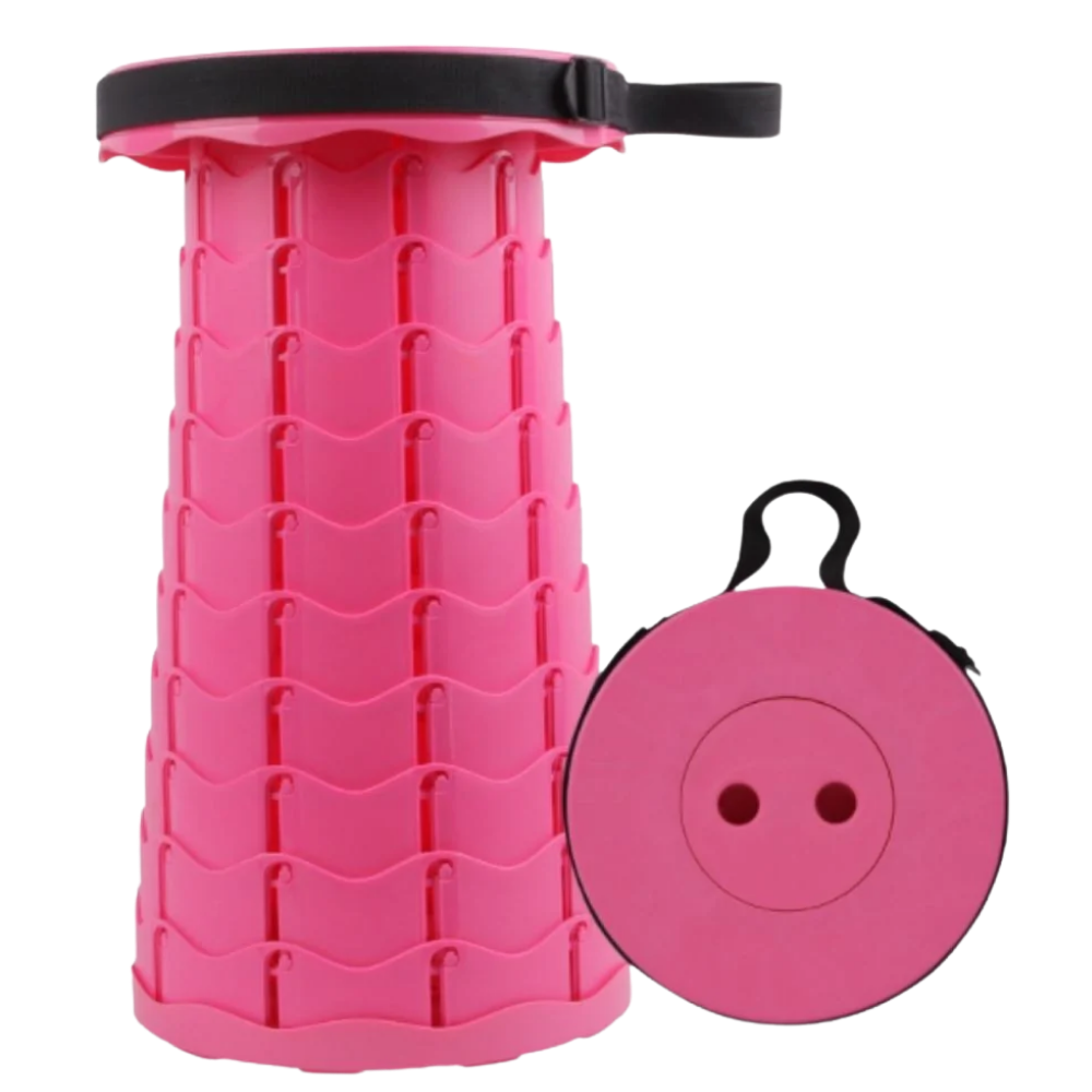 Tabouret rétractable portable -Rose/ - Ozerty