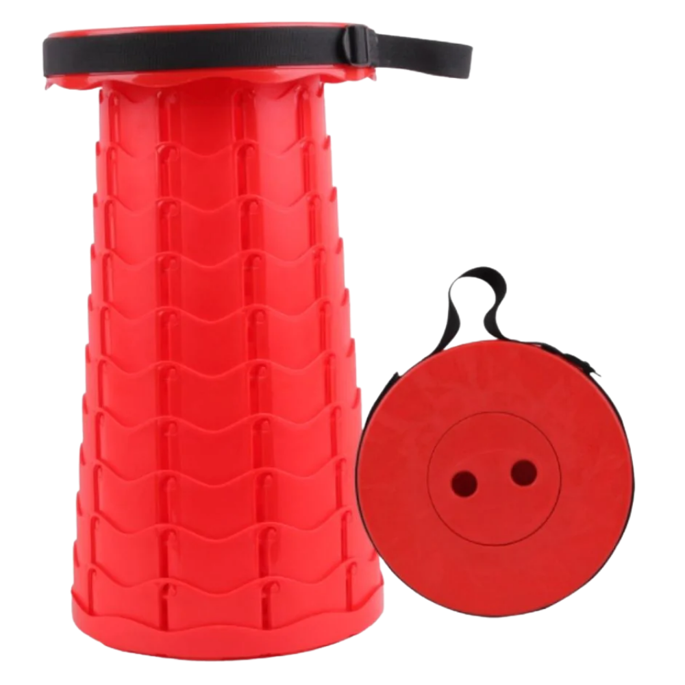 Tabouret rétractable portable -Rouge/ - Ozerty