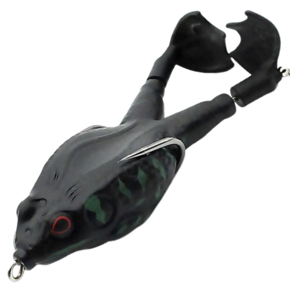 Leurre de pêche en silicone en forme de grenouille -Noir/ - Ozerty