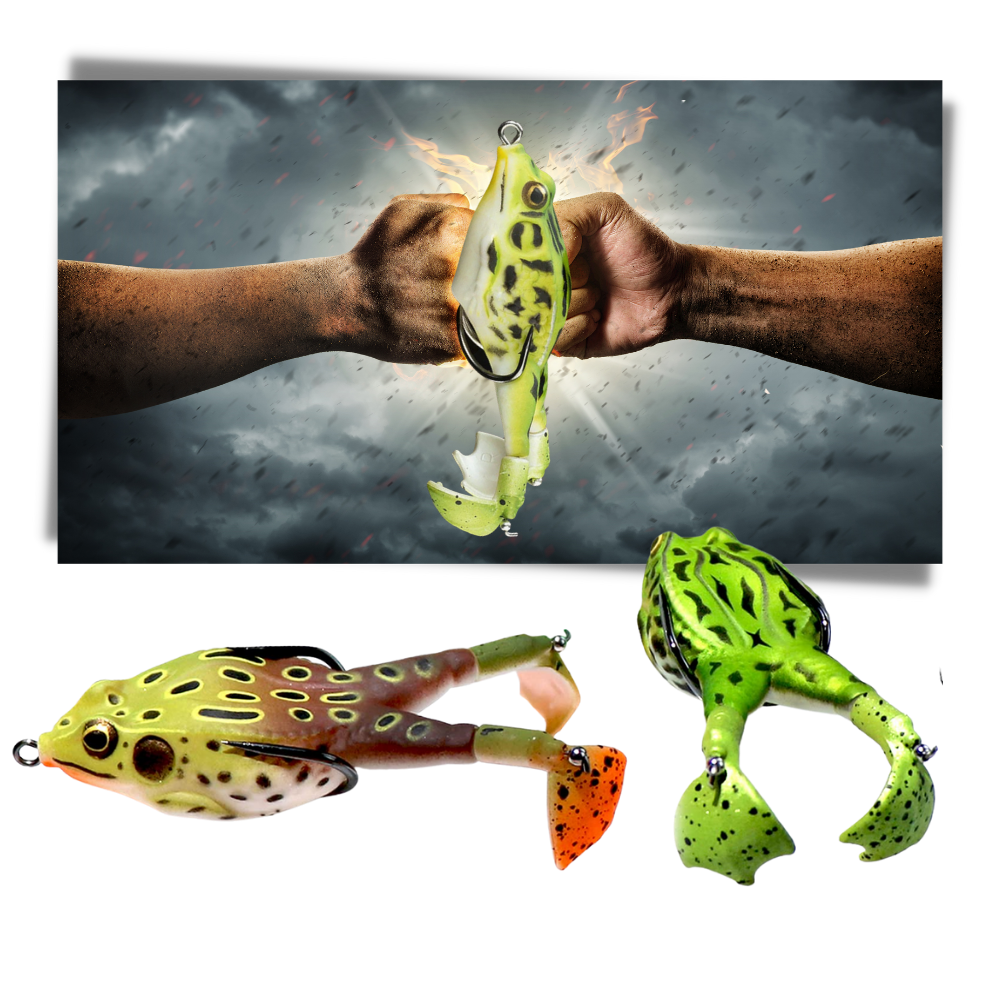 Leurre de pêche en silicone en forme de grenouille - Ozerty