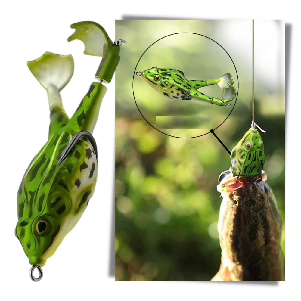 Leurre de pêche en silicone en forme de grenouille - Ozerty