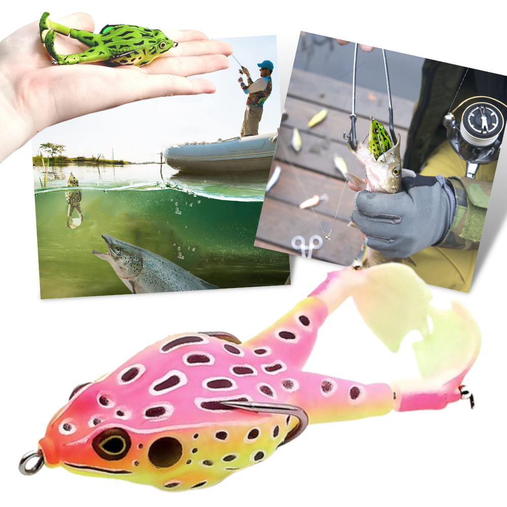 Leurre de pêche en silicone en forme de grenouille - Ozerty